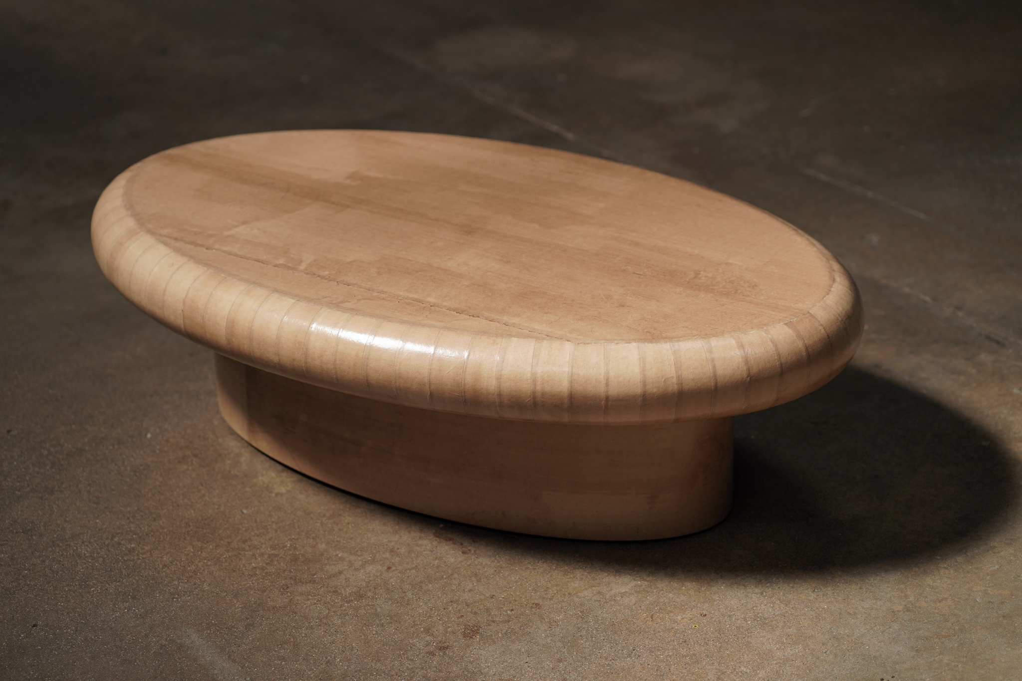 Oval Paper Coffee Table, Ivory, by Studio Balestra  	