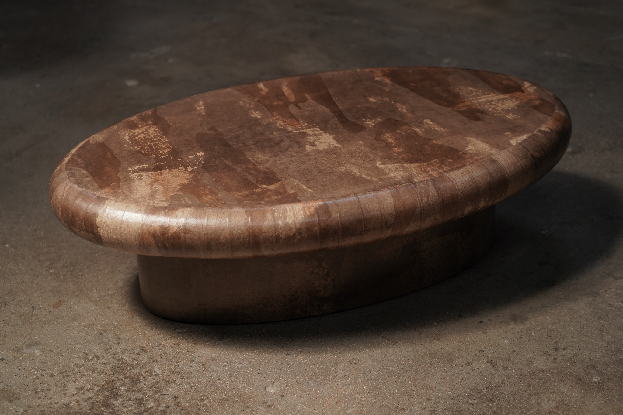 Oval Paper Coffee Table, Mocha, by Studio Balestra   