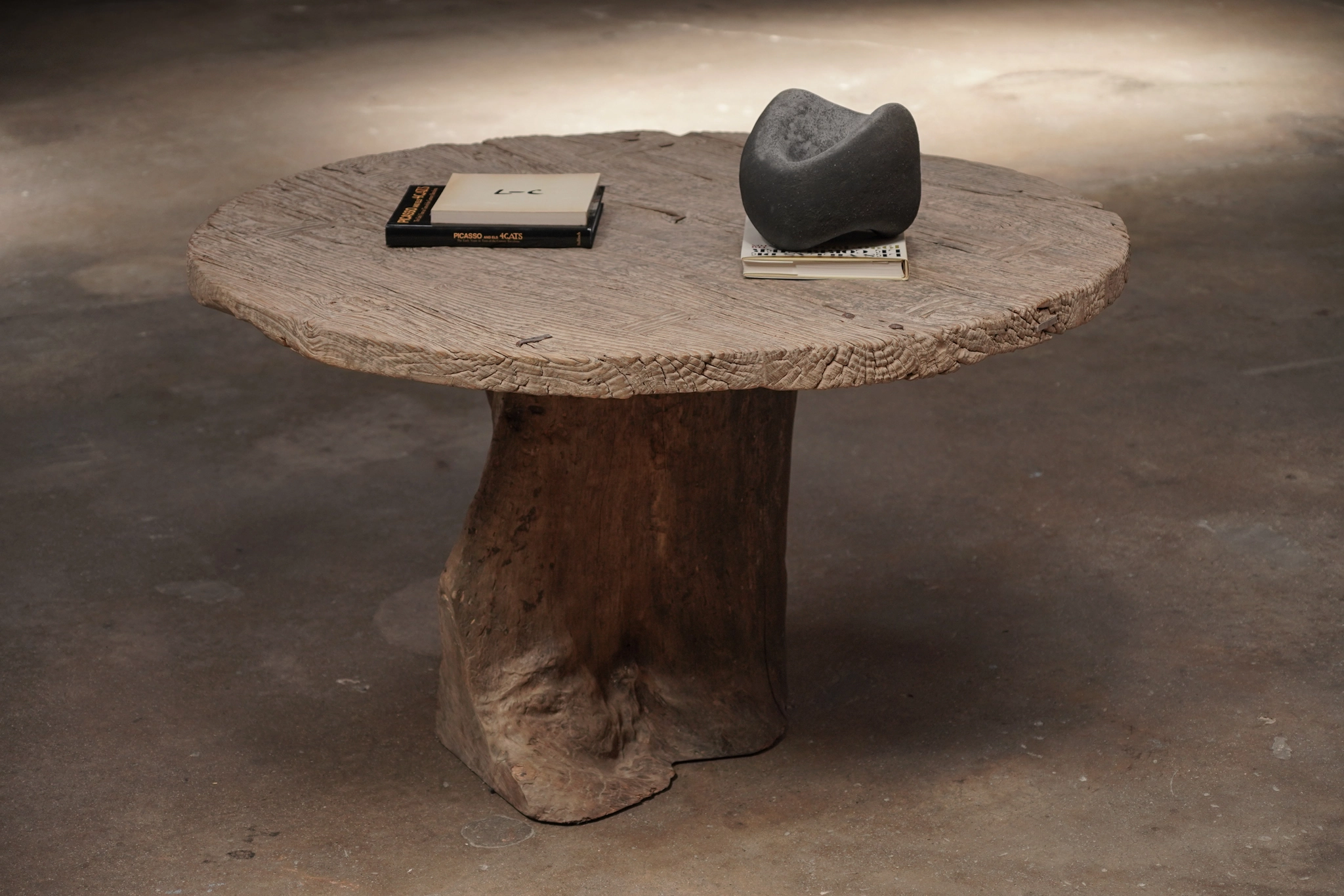 Organic Aged Round Dining Table