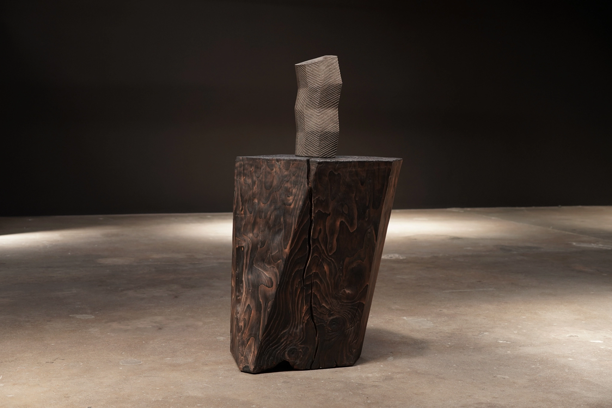 Wood Hexagon Pedestal  