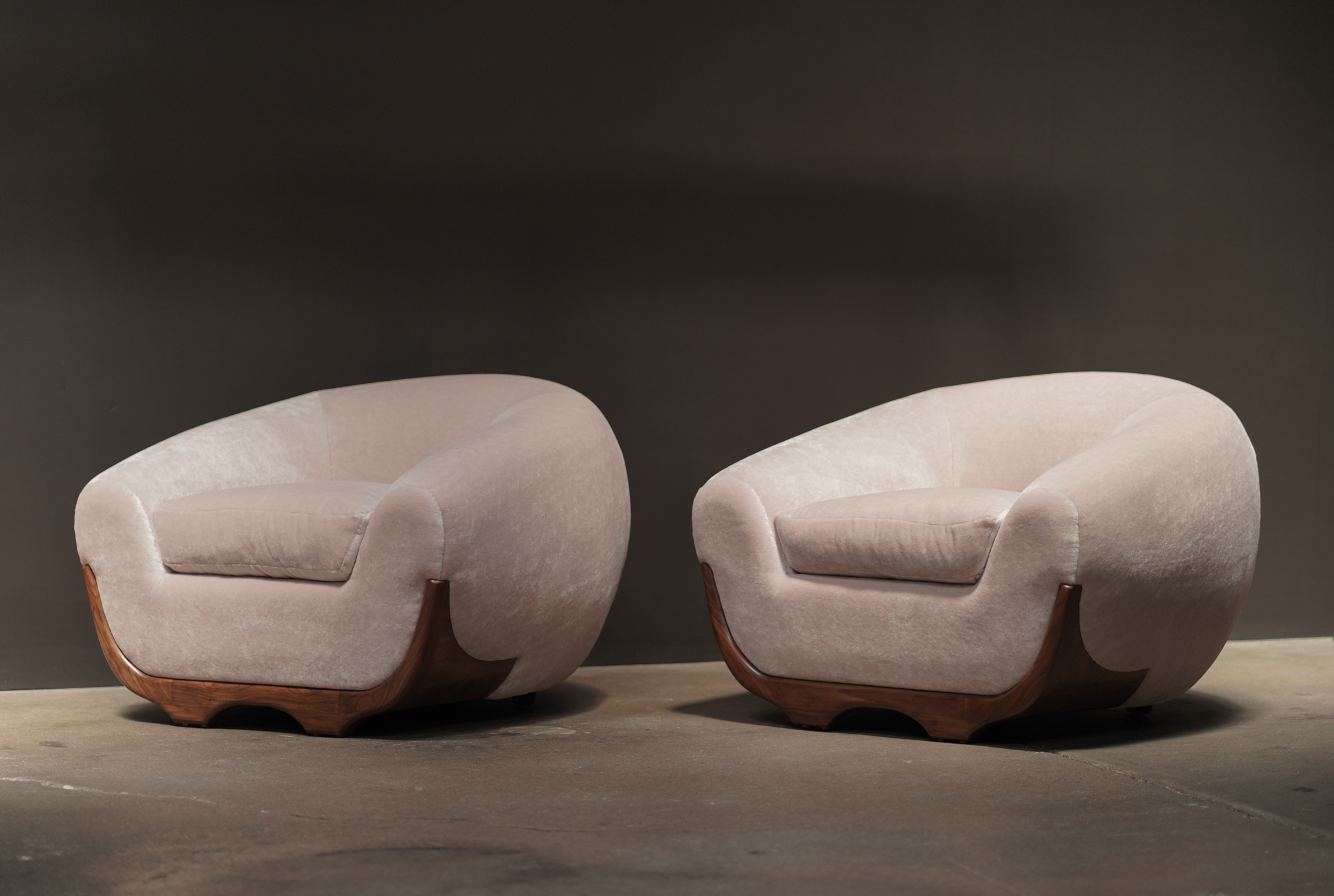 Stratus Lounge Chair in Pearl Mohair, by Studio Balestra