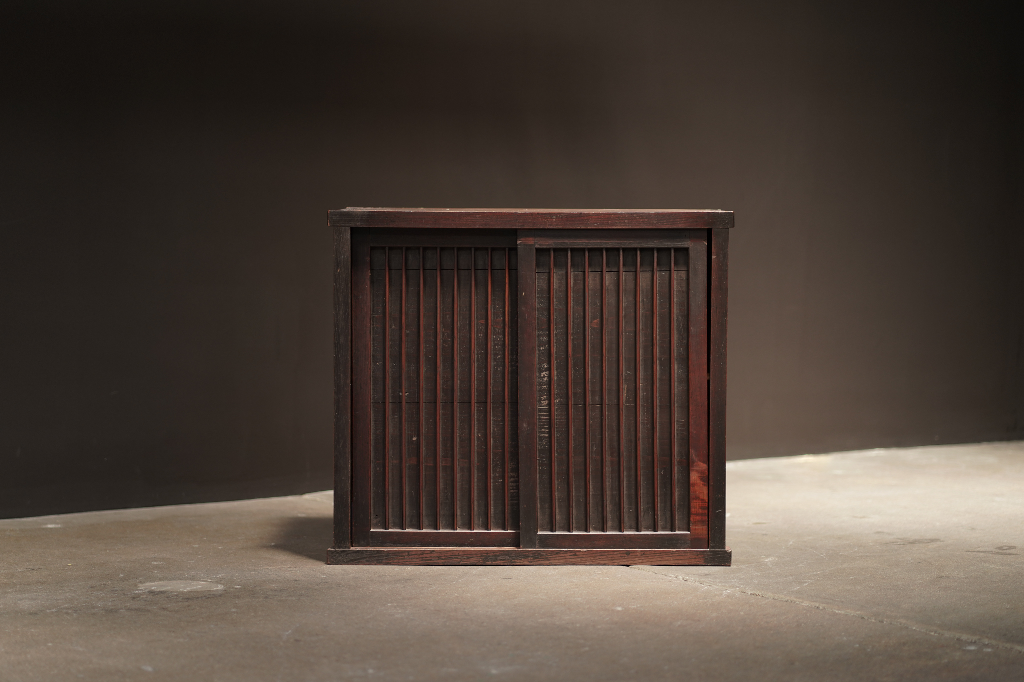 Small Slatted Tansu, Brown