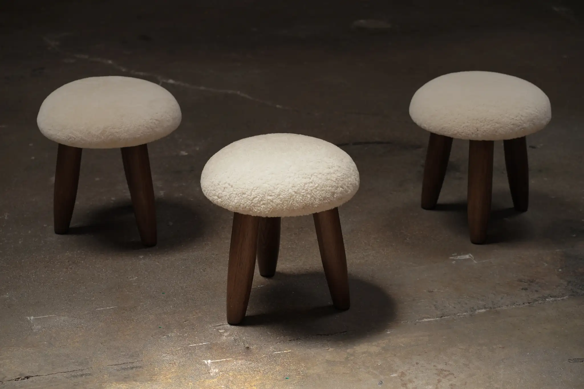 Mittsu Shearling Stool, by Studio Balestra