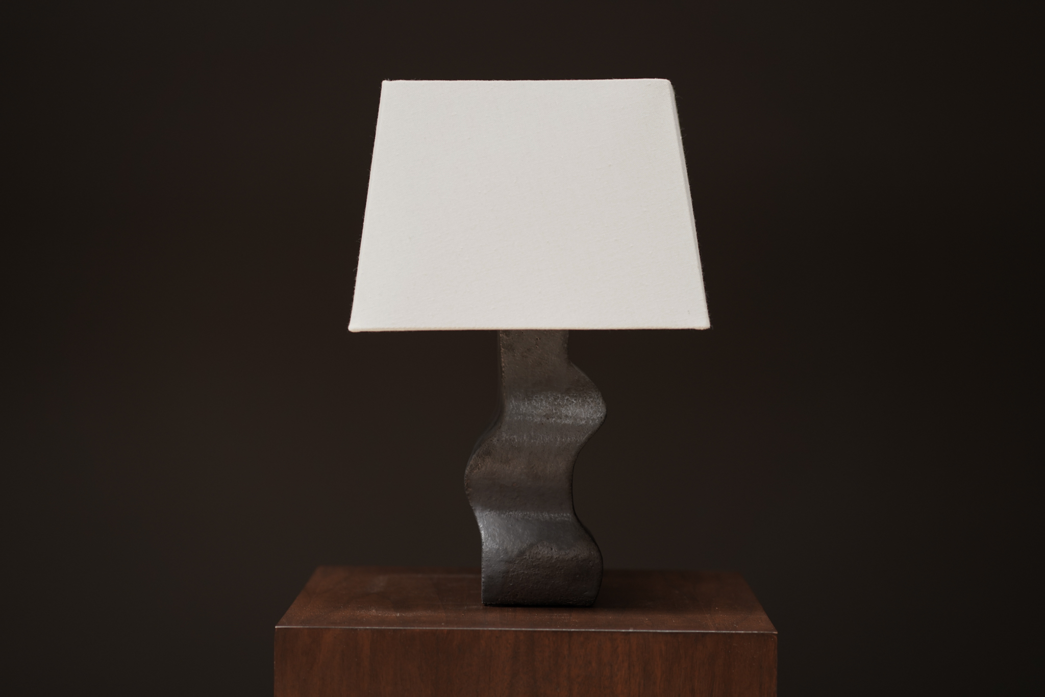 Wave Ceramic Lamp, Charcoal  