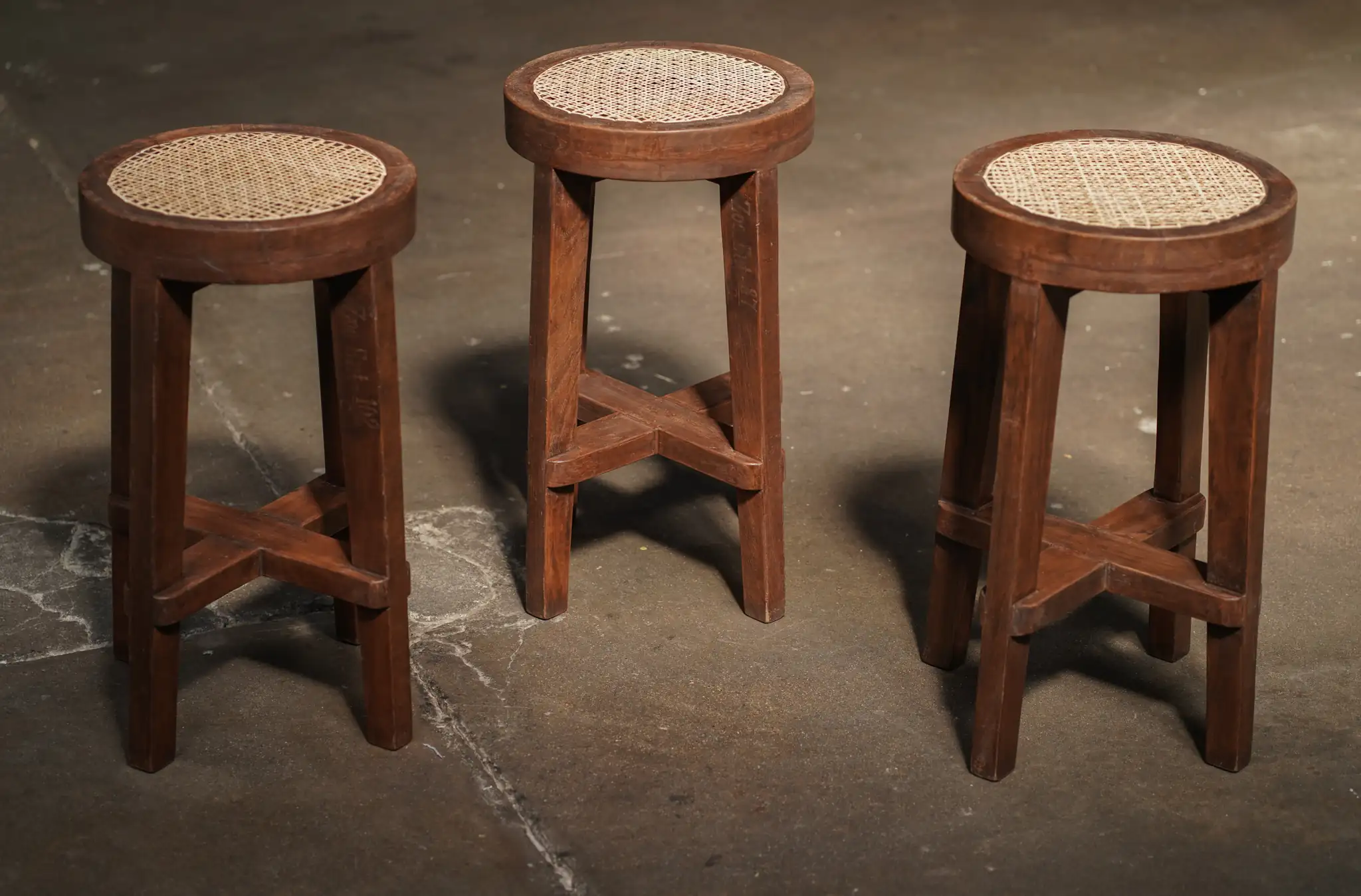 Pierre Jeanneret Cane Stool