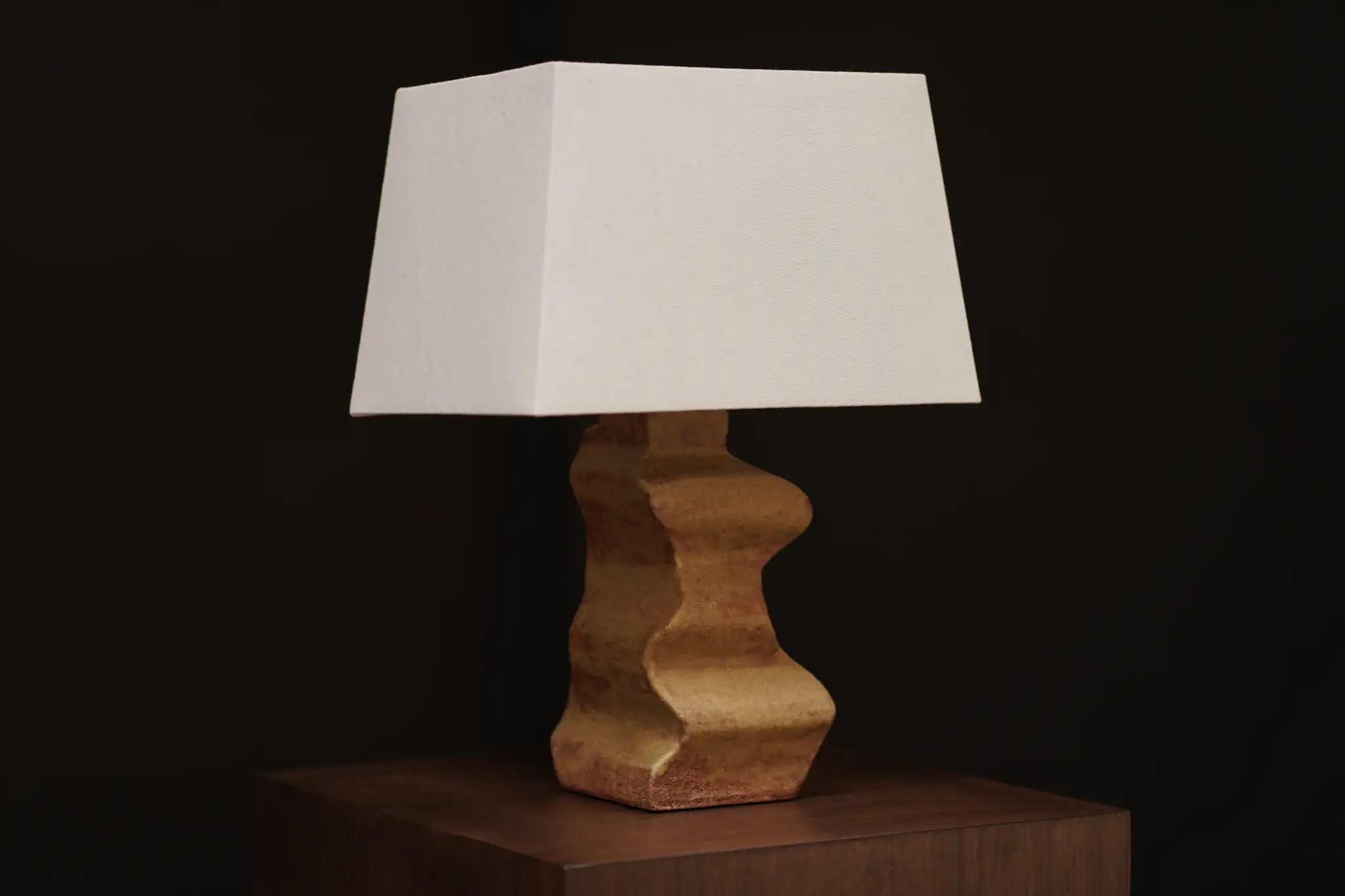 Greenish Mustard Wave Lamp