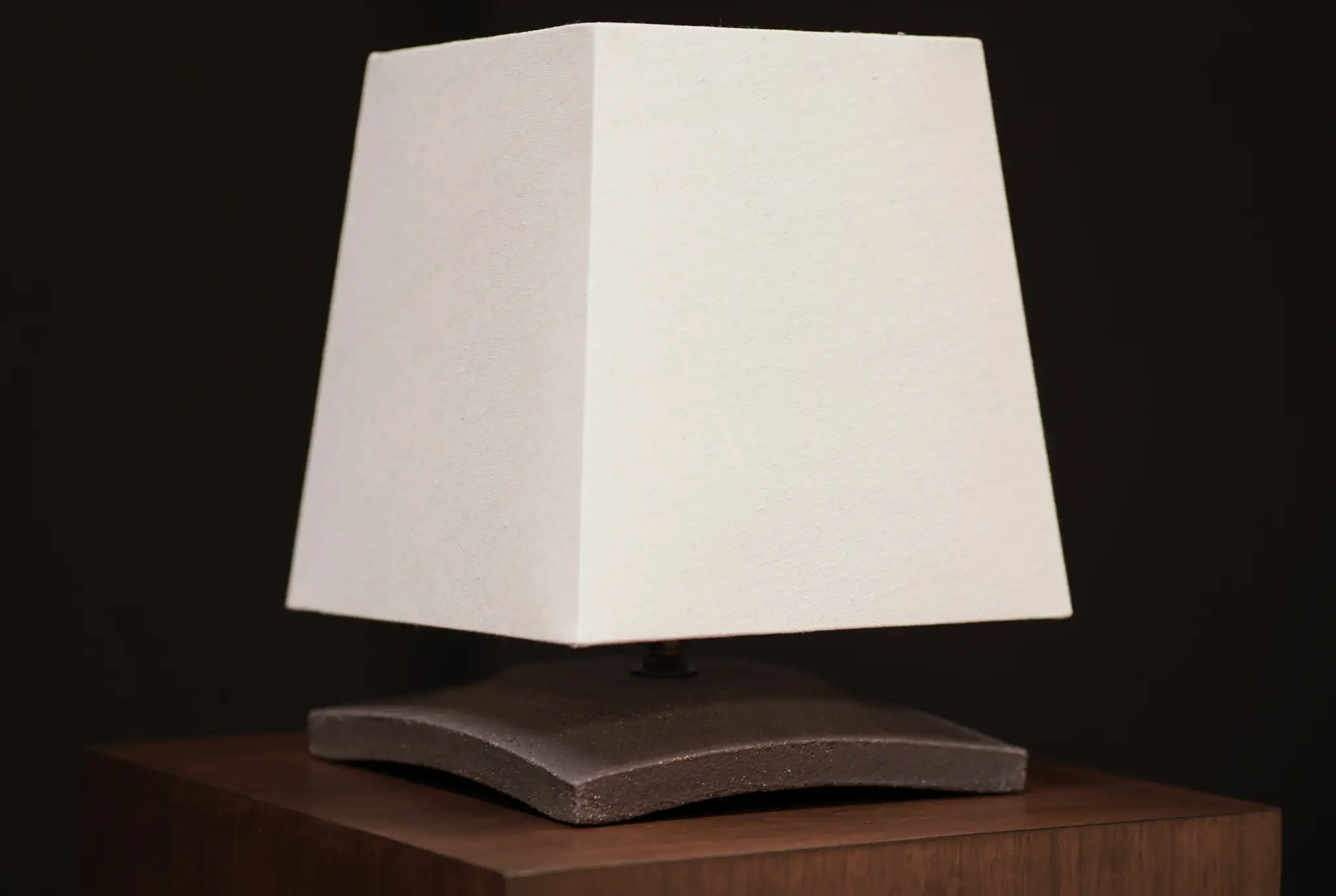 Small Square Curved Slab Lamp, Raw