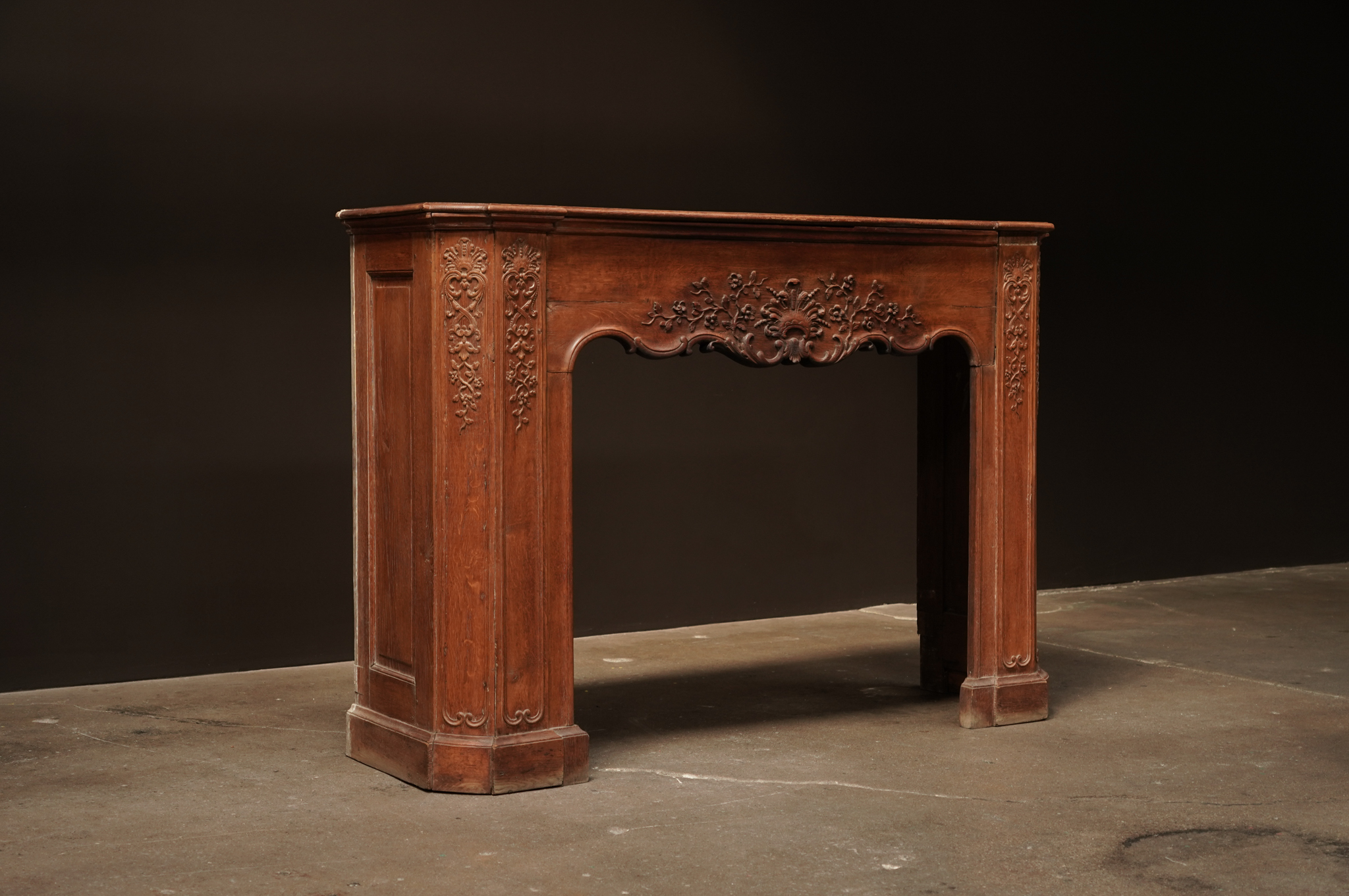 Carved Wood Floral Fireplace Mantel