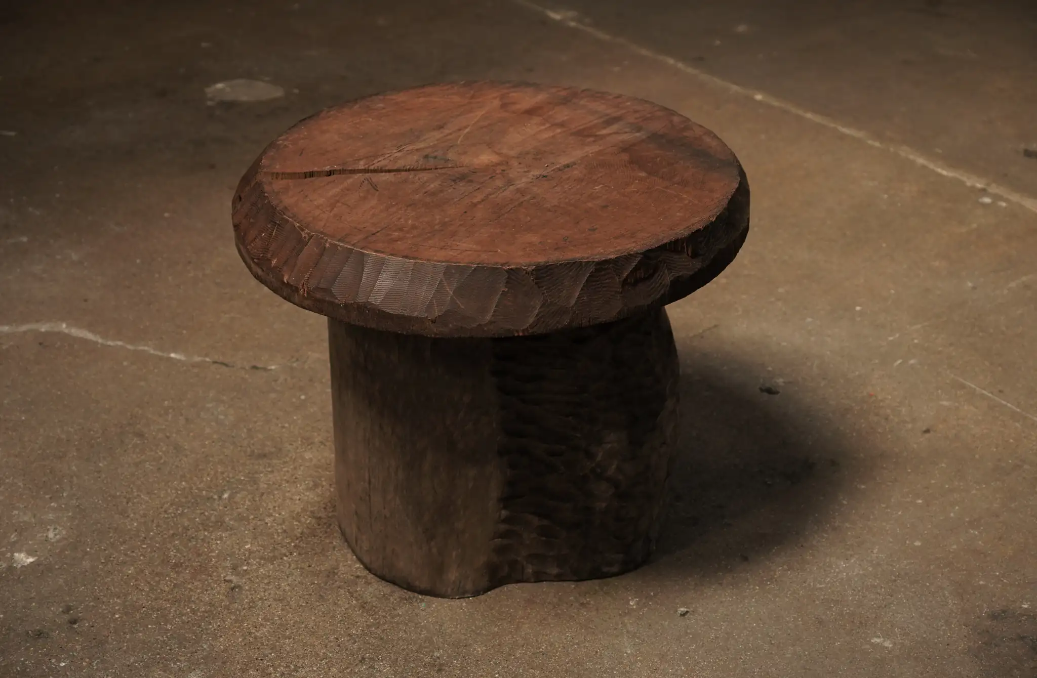 Chiseled Round Side Table