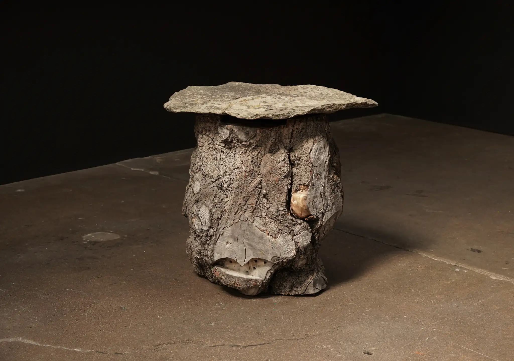 Stone & Character Stump Entry Table
