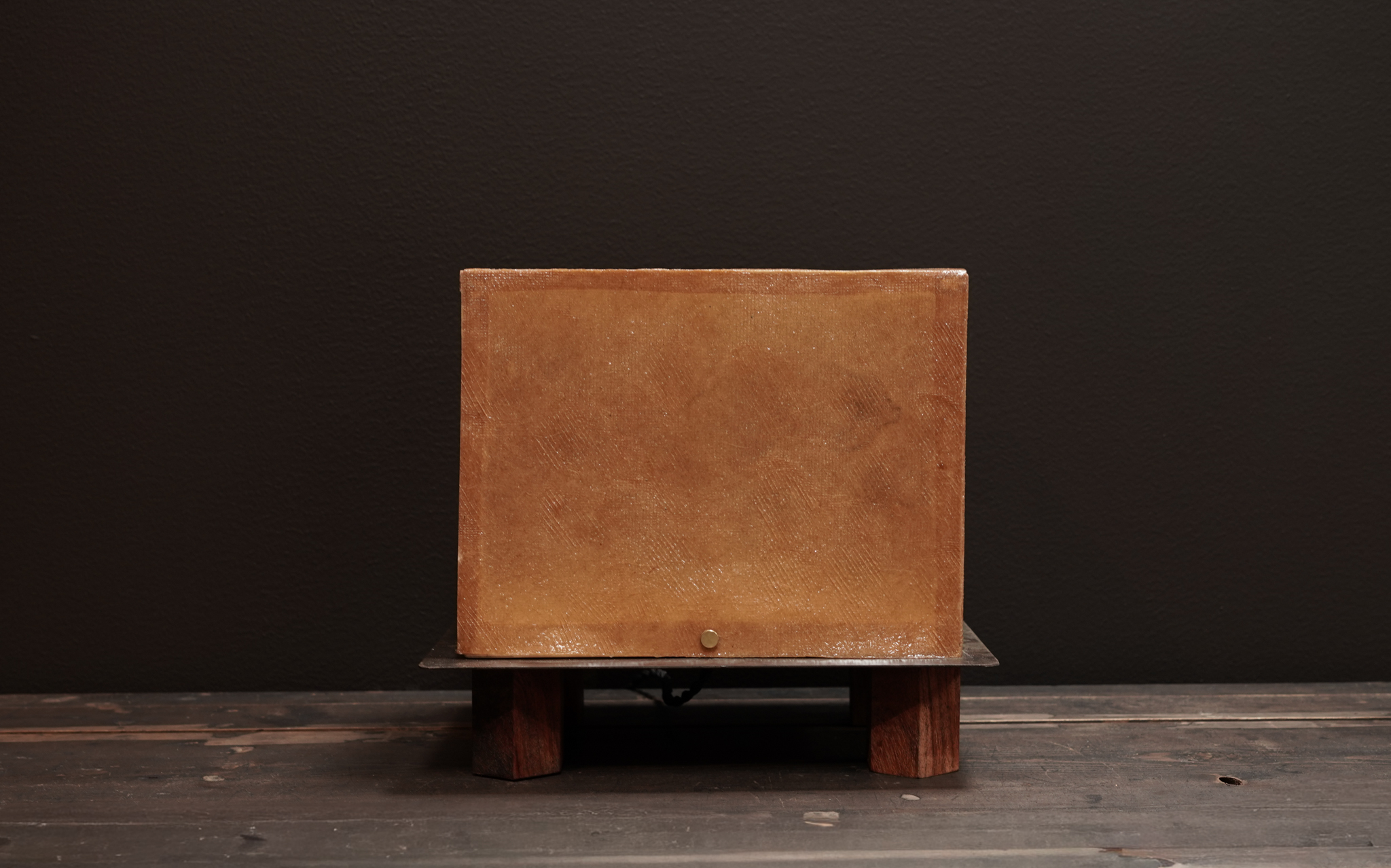 Amber Paper Lamp with steel plate