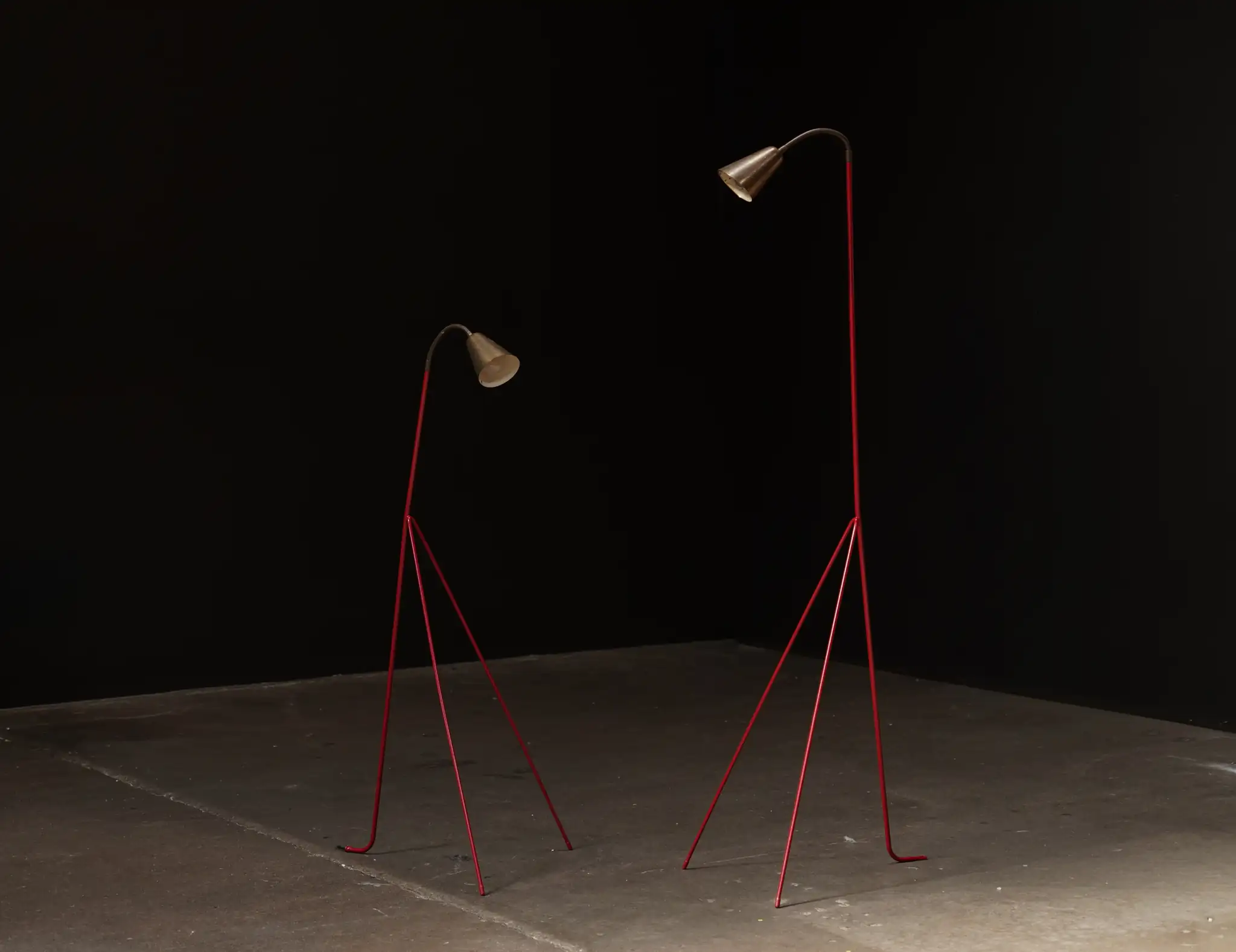 Vintage Red Matte Floor Lamp II