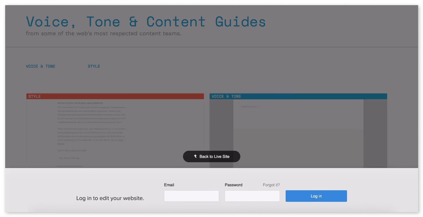 logging into editor.