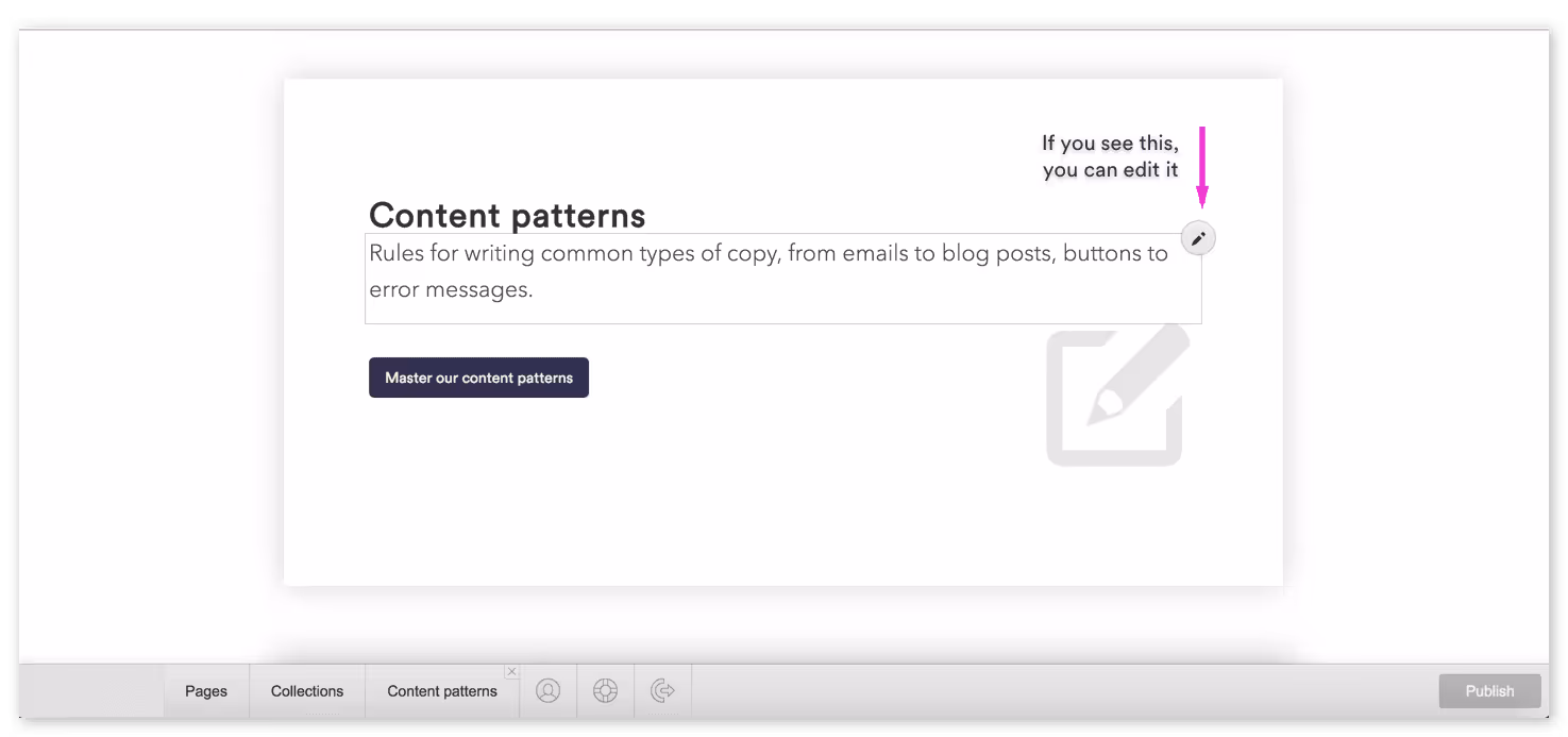 how to edit text on page