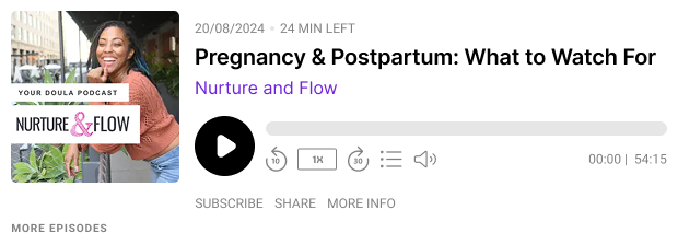 Smiling woman with glasses and headphones speaking into a microphone, looking at a smartphone held by a man with a beard.