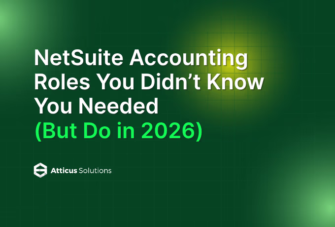 businesswoman working intently on her laptop in an office, researching vital NetSuite accounting roles for 2026.