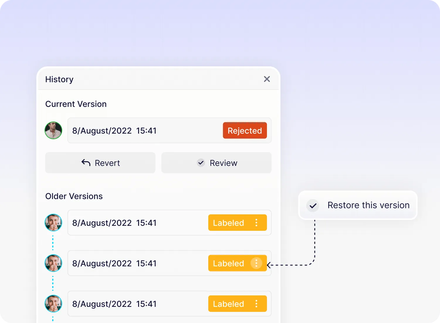Versioned annotation history in Unitlab AI