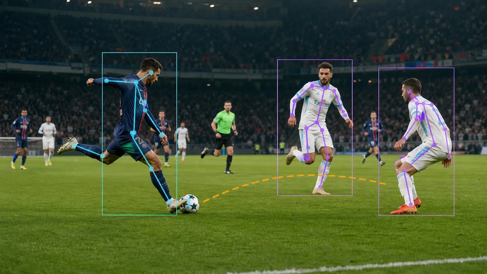 Human pose and movement scene for tracking actions across video.
