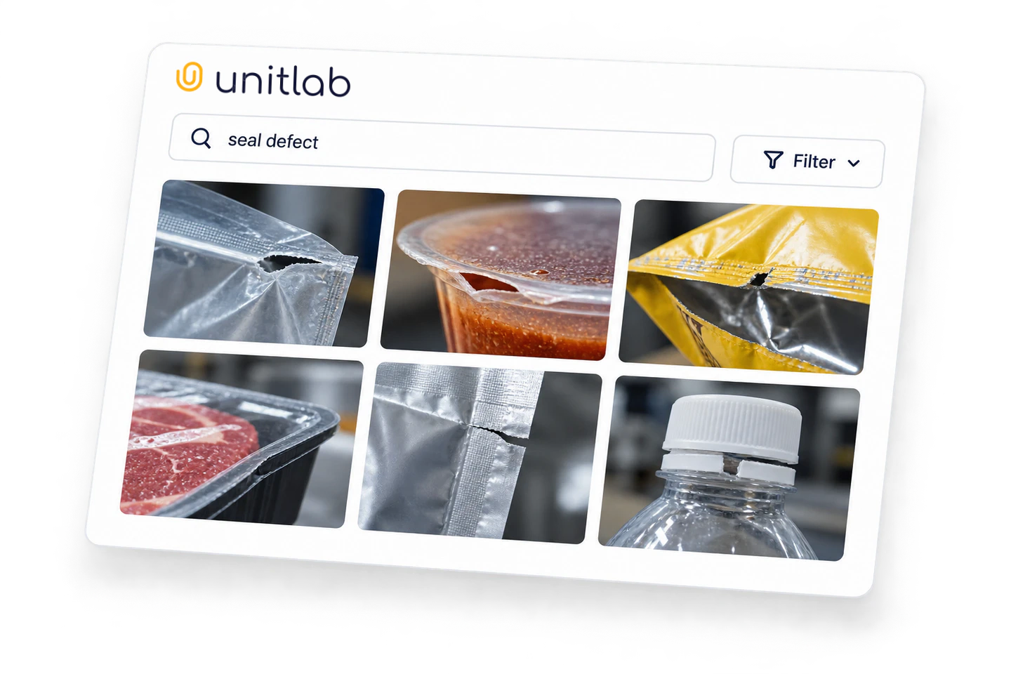 Semantic Search Unitlab semantic search results for matching seal-defect images