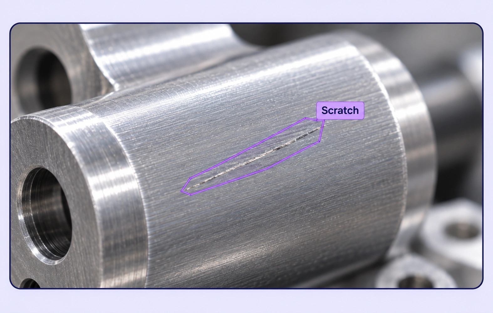 Surface Defect Segmentation annotation example showing the source data and task-specific labels.