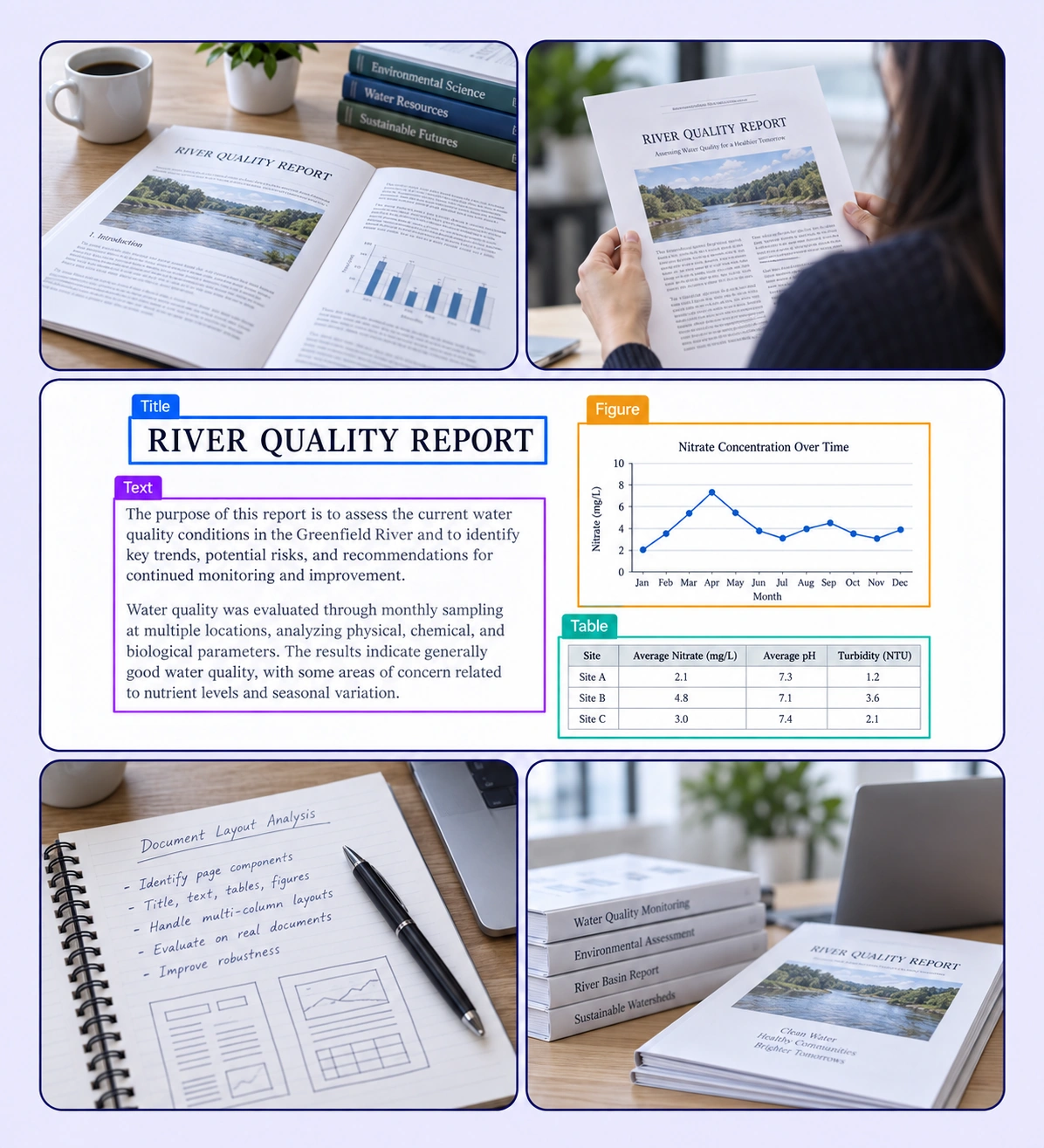 Document Layout Analysis example with source-data annotations and contextual photographs. Document Layout Analysis example with source-data annotations and contextual photographs.