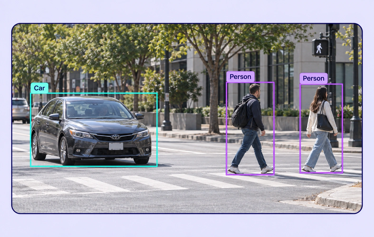 Road-User Detection annotation example showing the source data and task-specific labels.