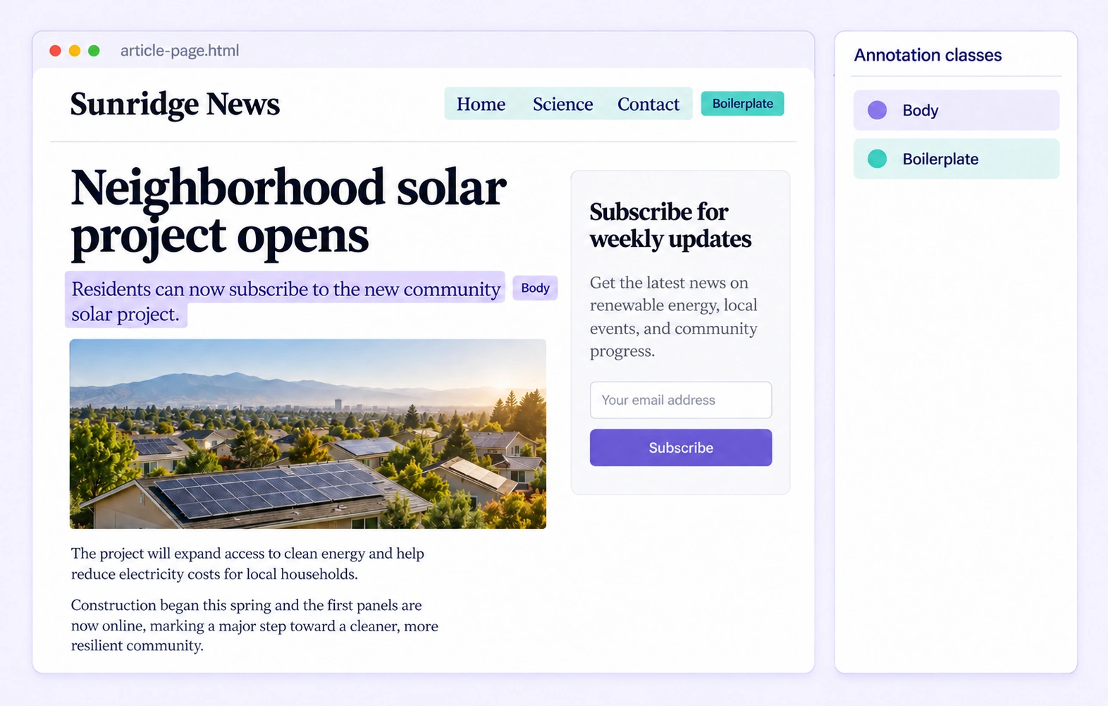 Main content and excluded navigation text shown as separate source spans Main content and excluded navigation text shown as separate source spans
