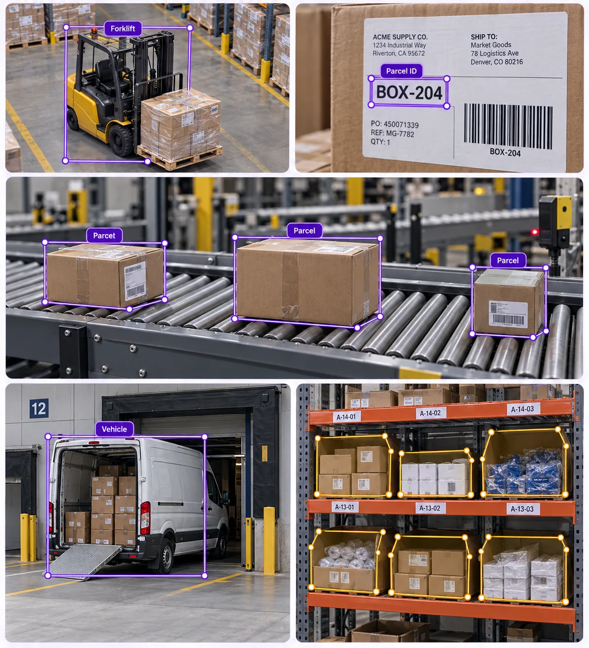 Logistics training data with task-specific annotation examples