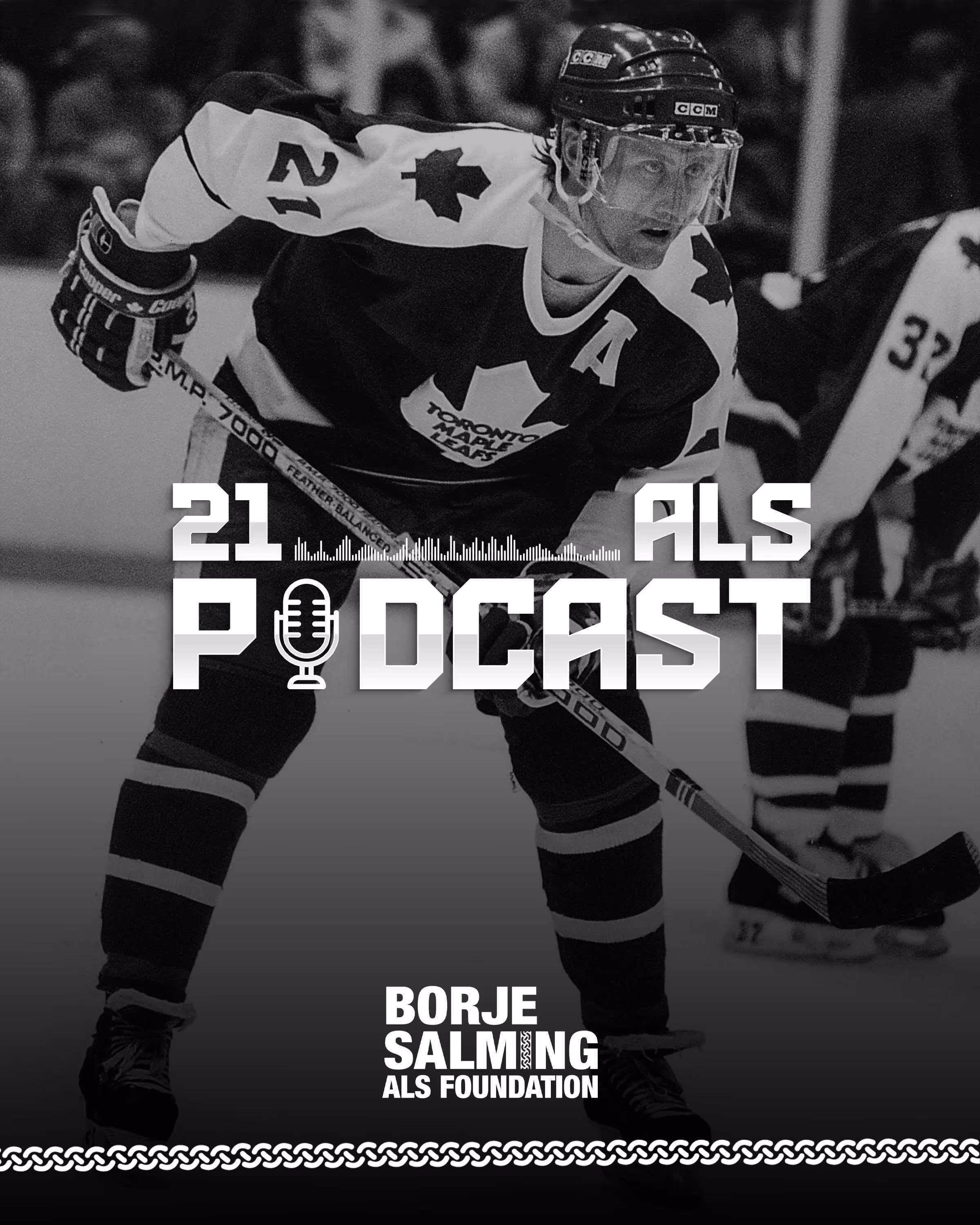 Börje Salming spelar hockey för Toronto Maple Leafs.