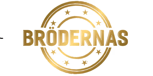 Logotyp för Brödernas i guld med stjärnor runtomkring.