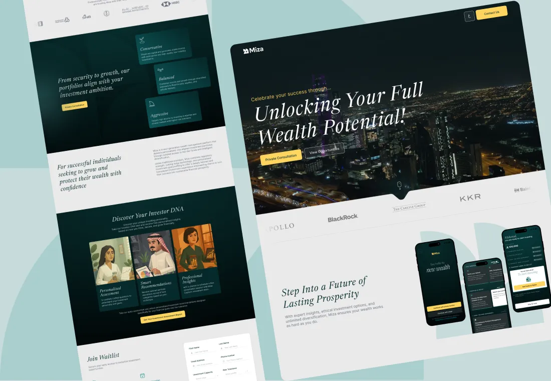 Korporativni web sajt za investicionu kompaniju Miza Capital