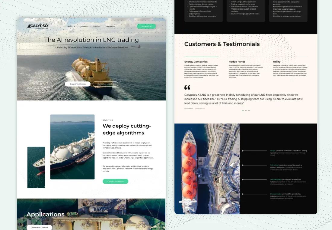 Korporativni web sajt za međunarodnu trading kompaniju Calypso Commodities
