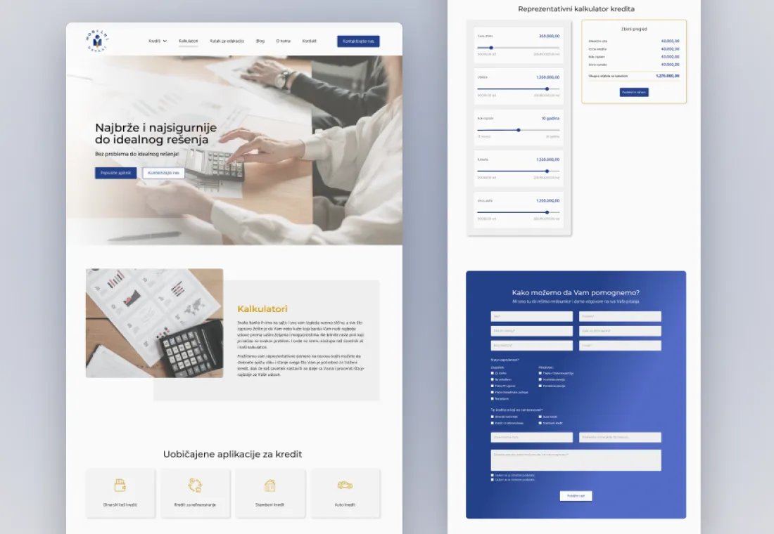 Profesionalni web sajt za fintech i mobilne bankarske usluge Mobilni bankar