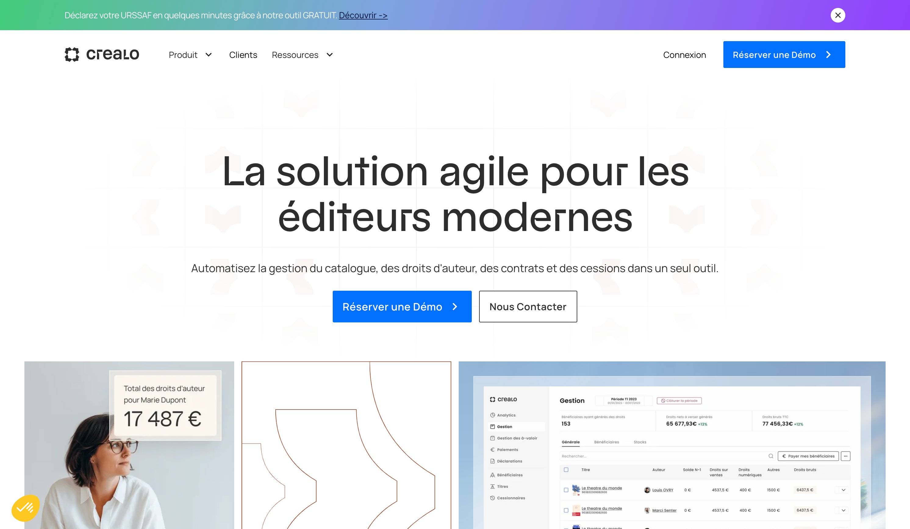 Crealo homepage