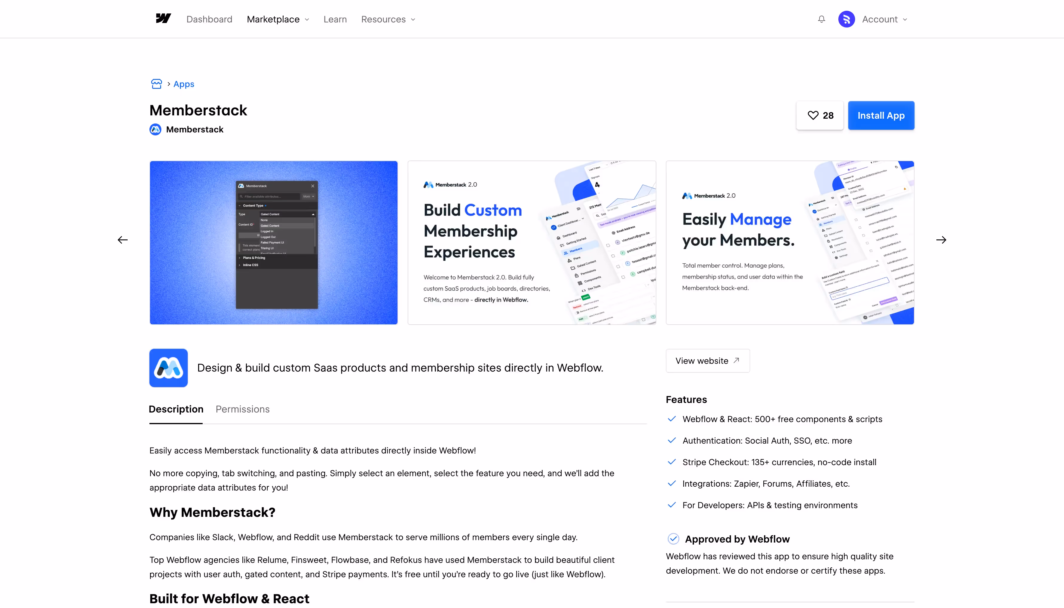 Webflow and Memberstack integration image
