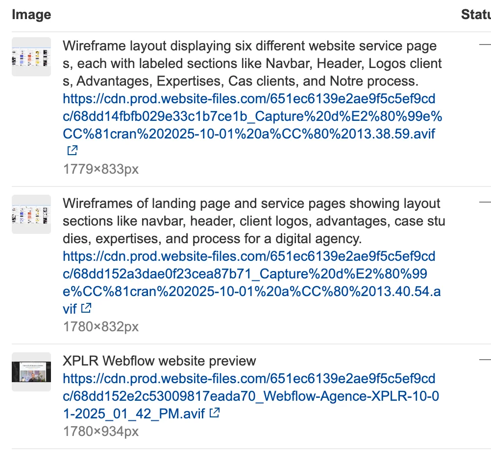 3) Ajouter les attributs alt sur les images
