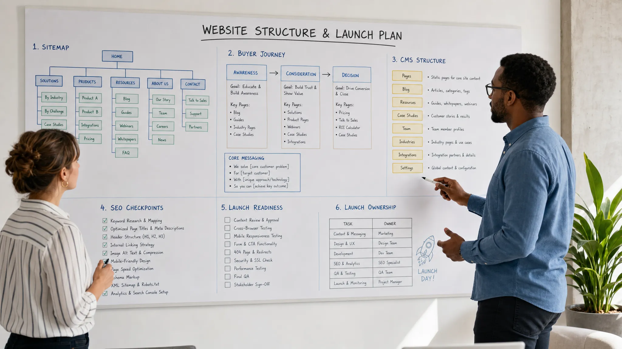 Website design and development priorities