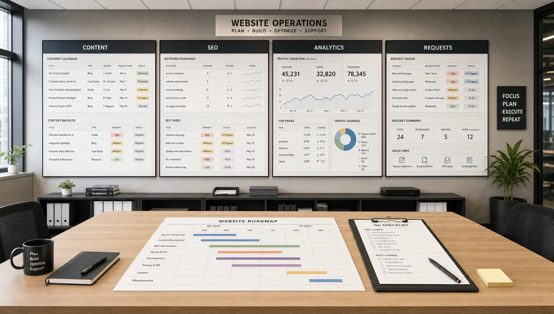 Website creation and management after launch