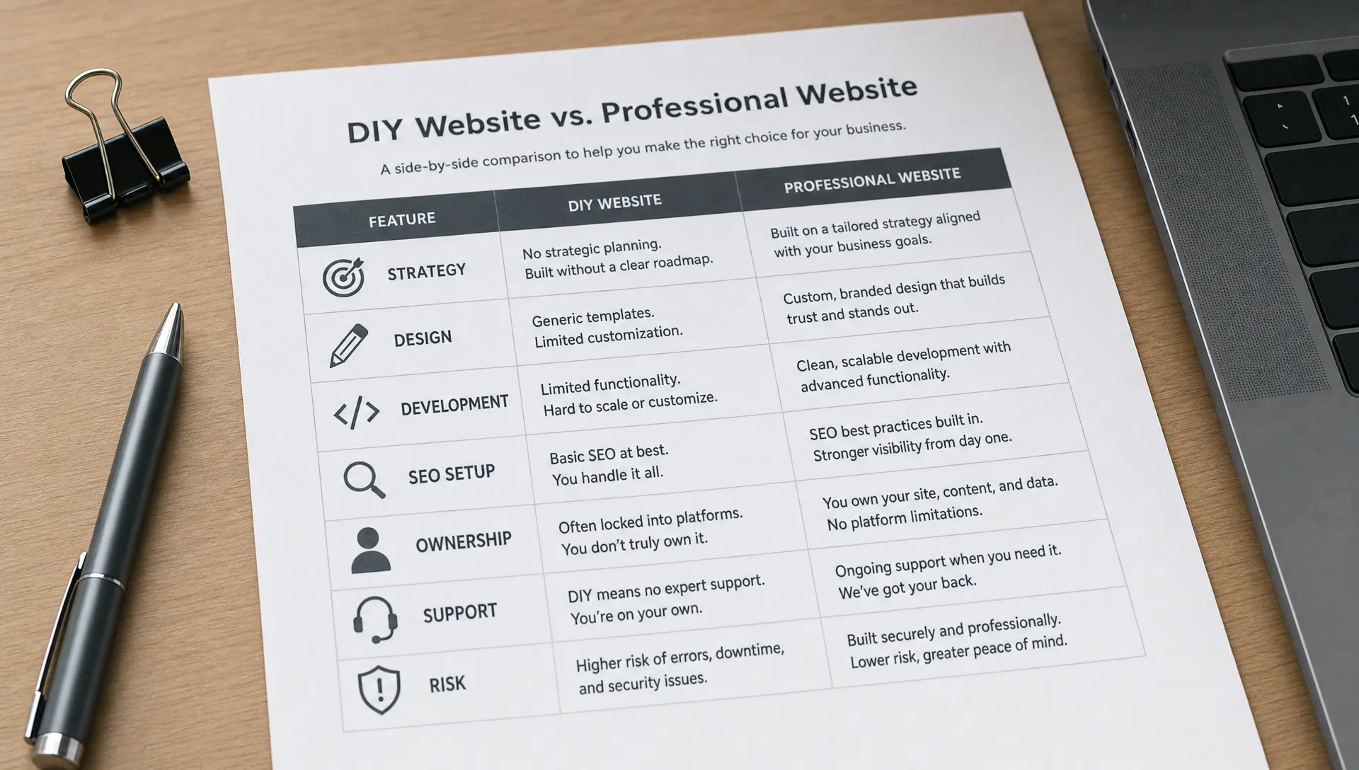 Website package pricing: what to compare before you buy
