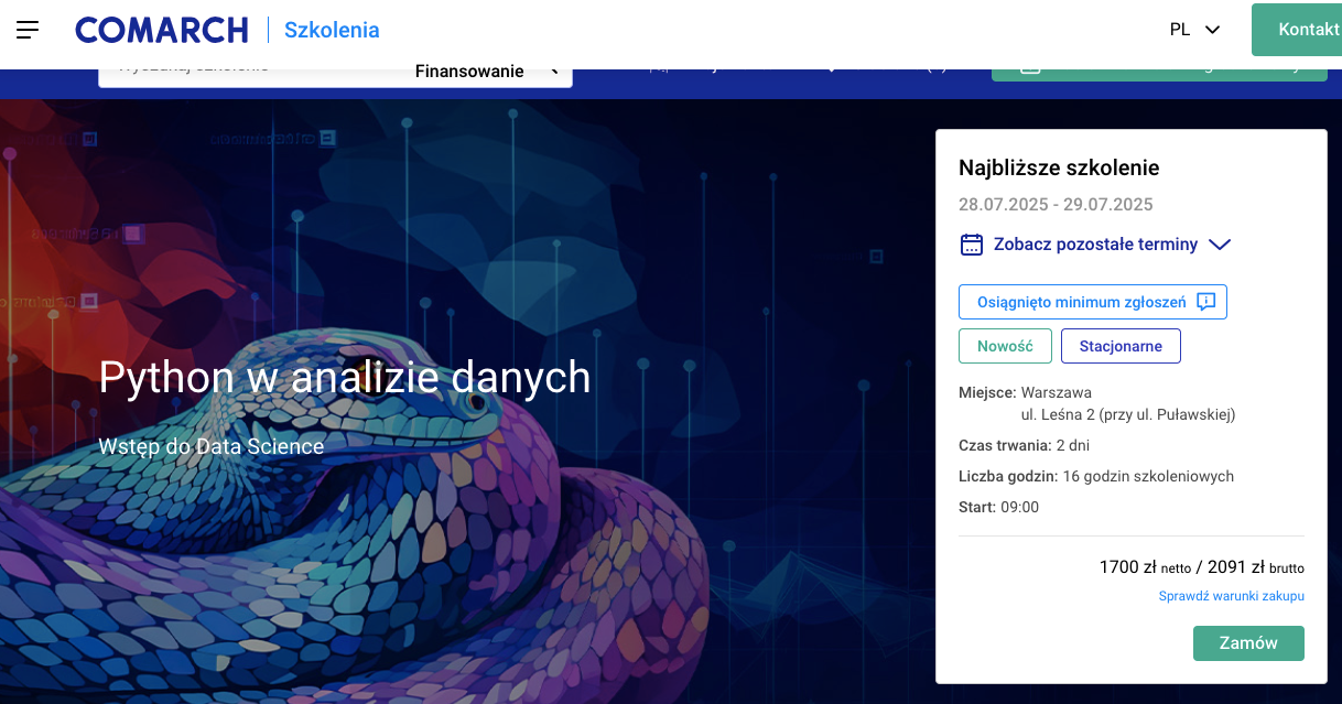 Kurs na platformie Comarch