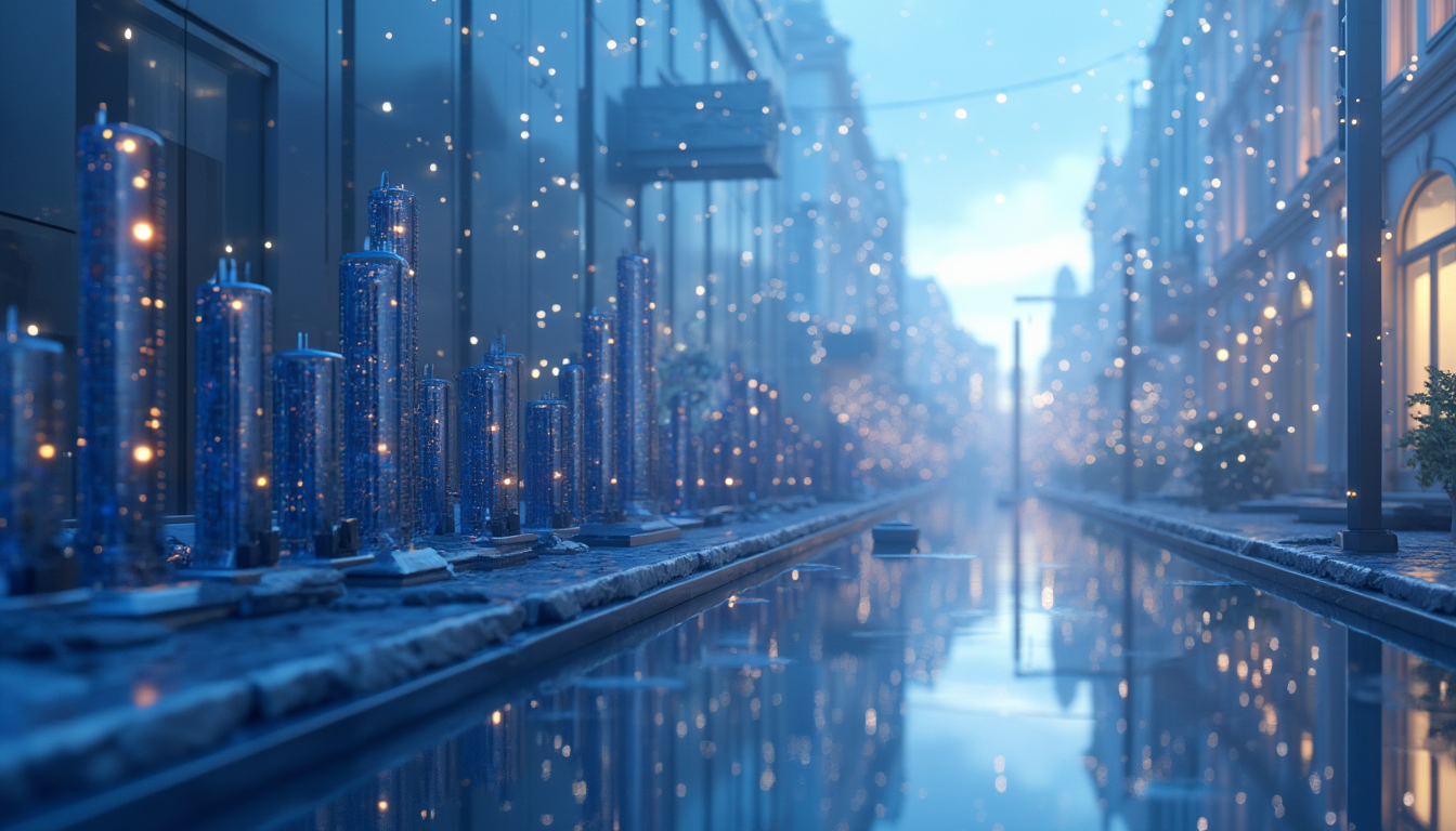 3D illustration depicting projected US rate cuts' effects on crypto market in a futuristic skyline.