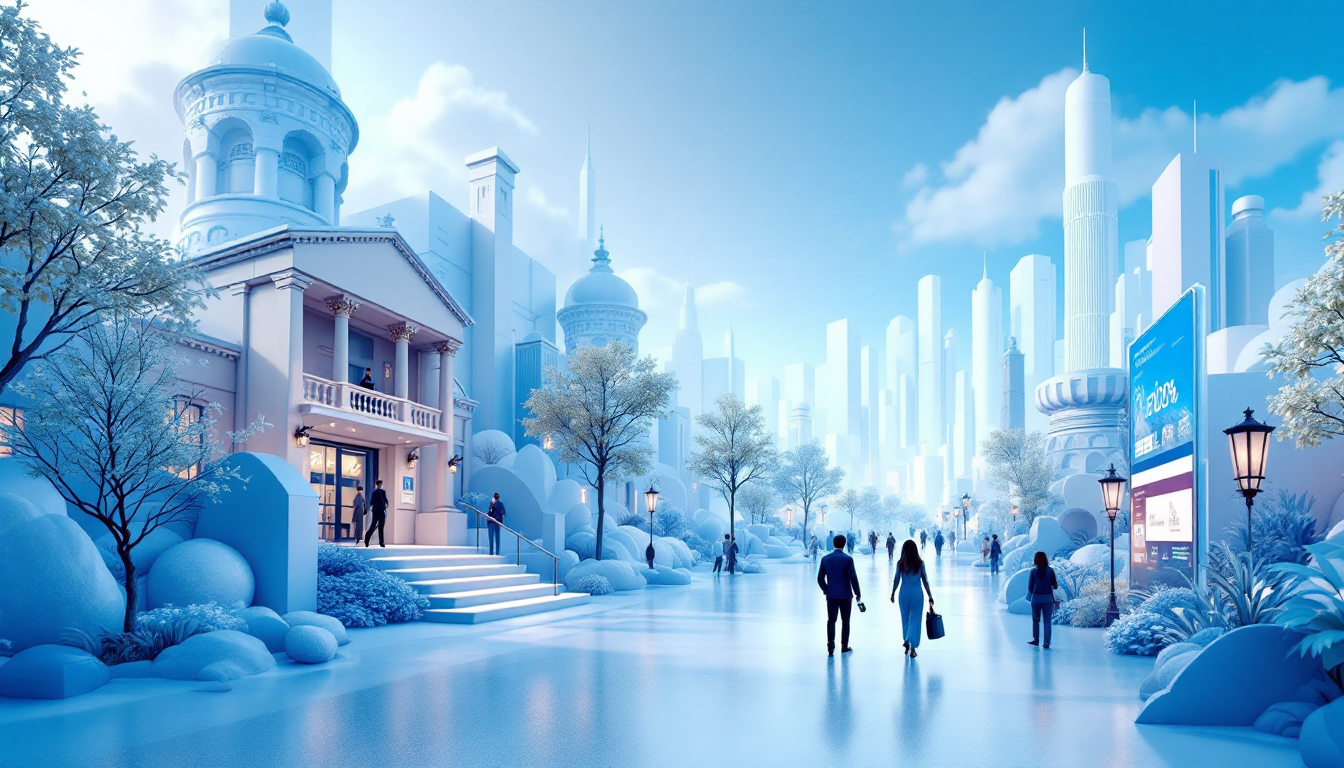 3D illustration depicting the GENIUS Act of 2025, featuring a blue-white gradient and urban skyline.