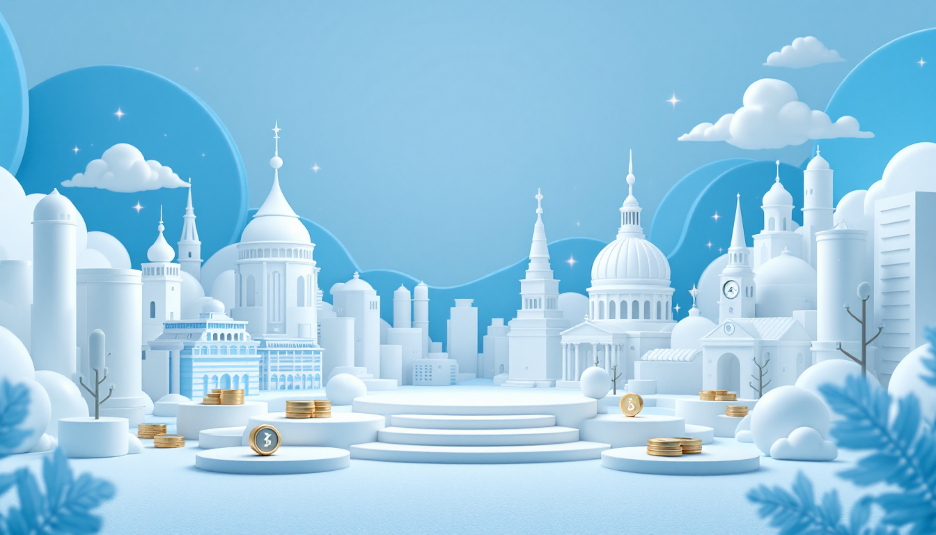 3D illustration depicting Thailand's 0% capital gains tax on cryptocurrency, with a calm mood.