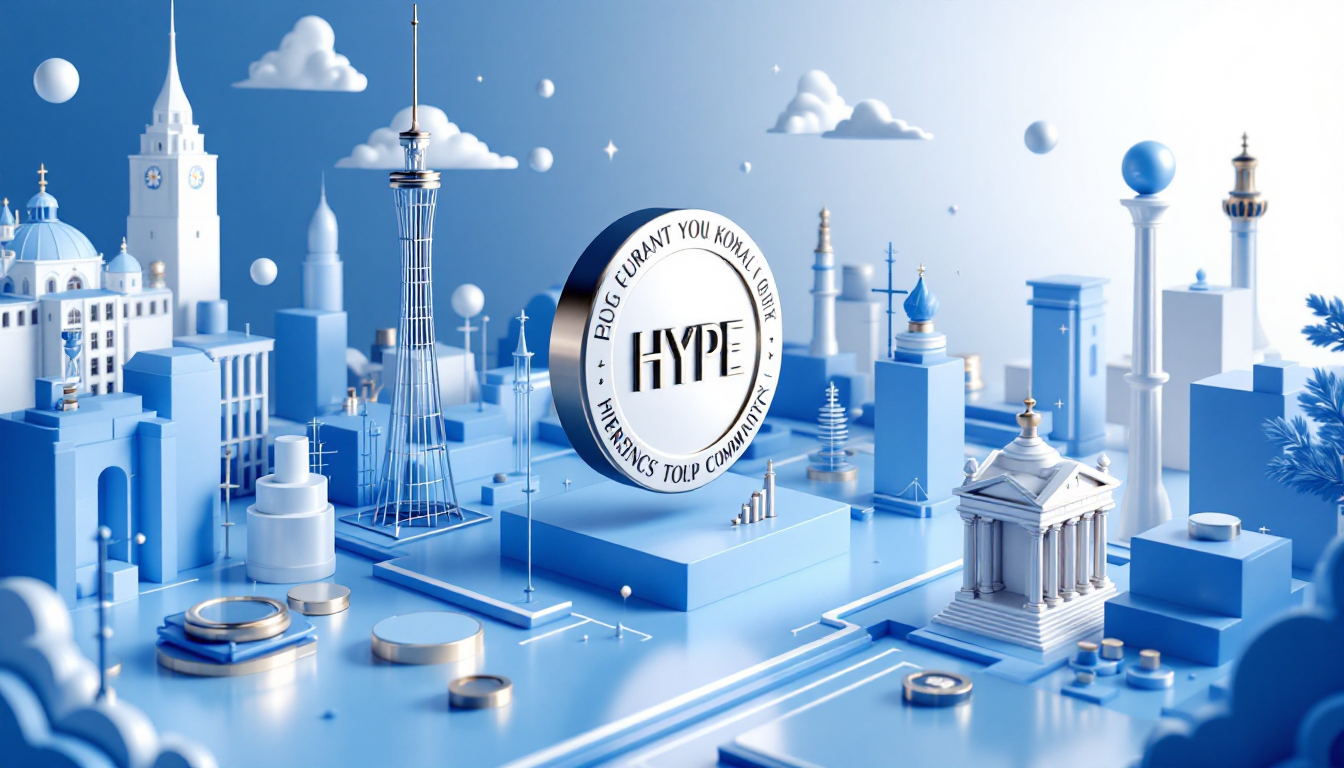 A 3D illustration depicting the HYPE token unlock event on November 29, 2025, in an urban setting.