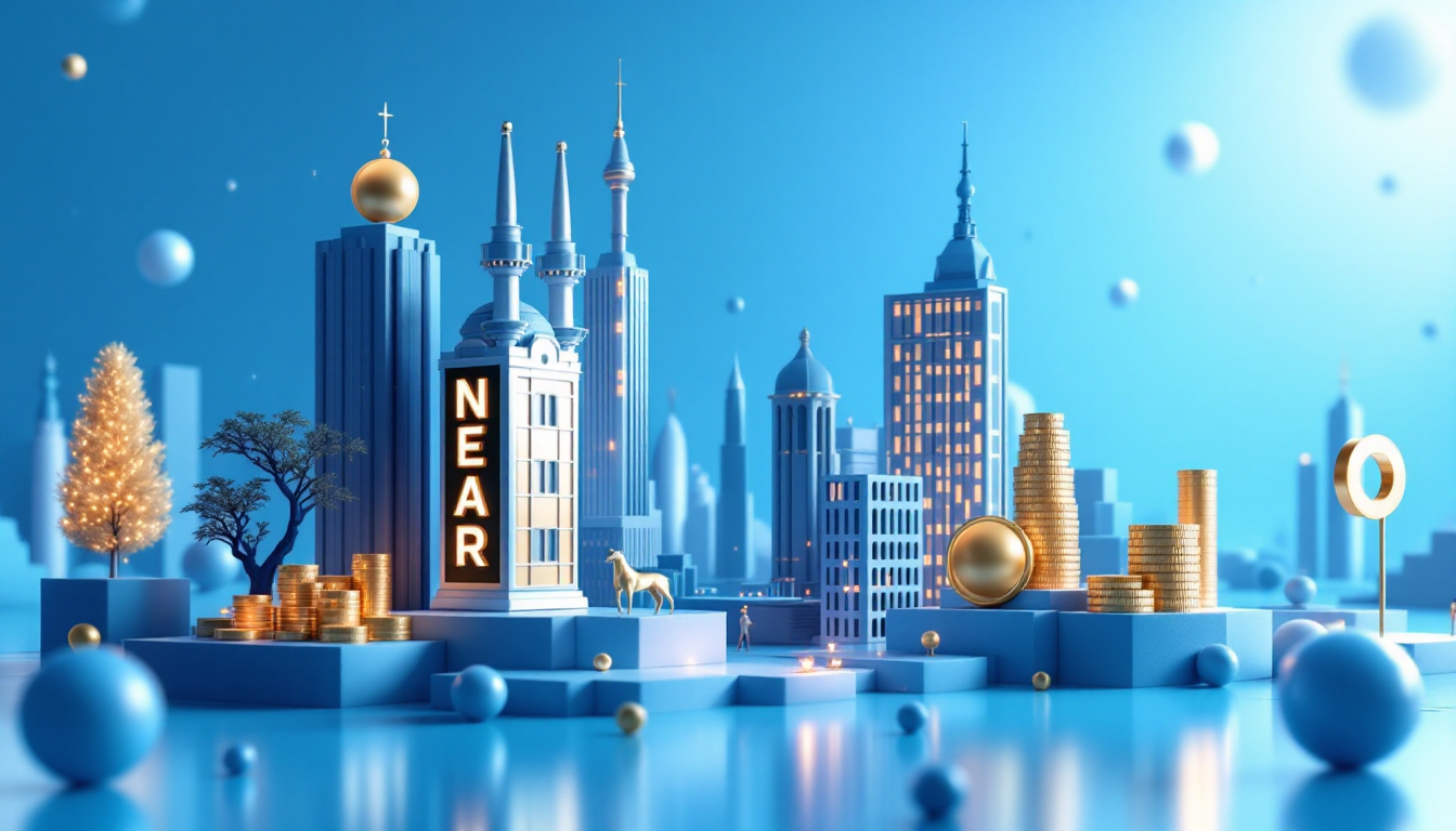 A 3D illustration depicting NEAR Protocol as a crypto asset with a calm, confident atmosphere.