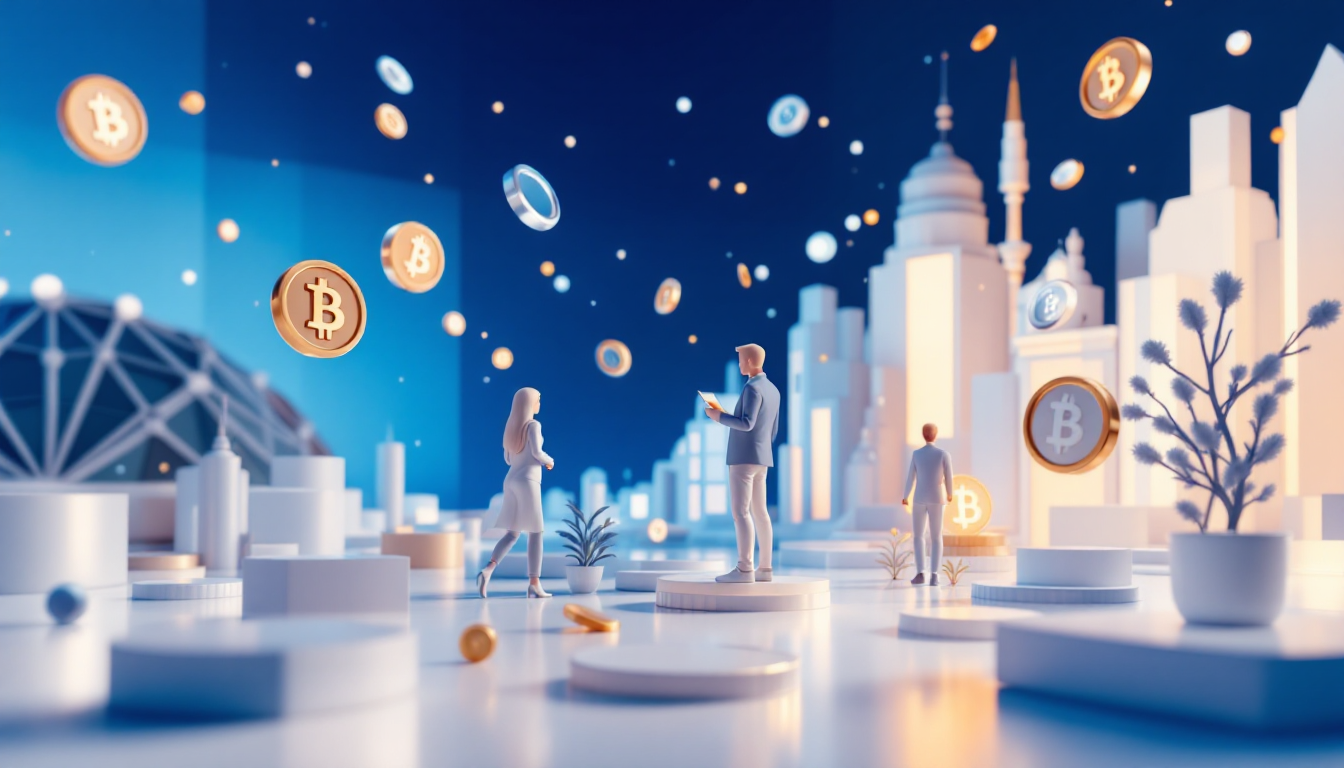 A 3D illustration depicting token unlock events' effects on altcoin values and market trends.