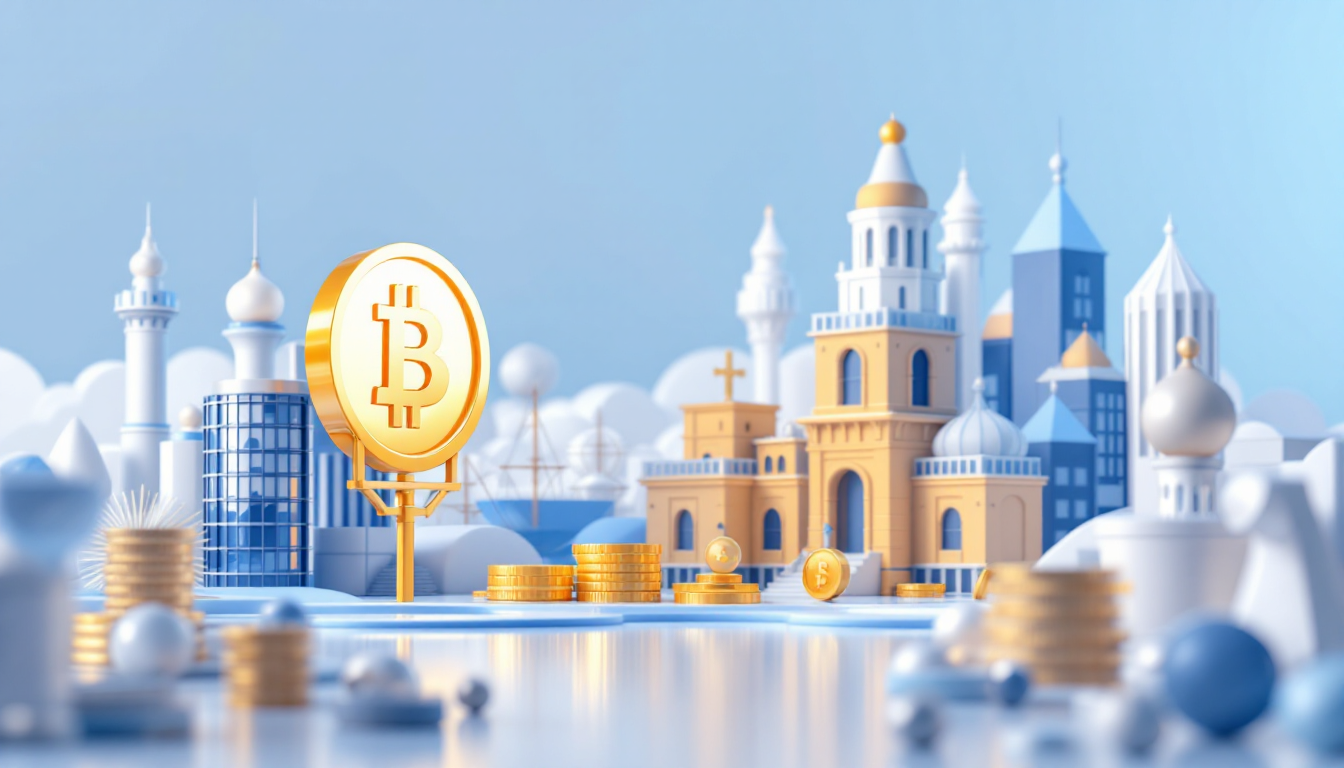 A 3D illustration depicting stablecoin regulations’ impact on the crypto market, with a calm mood.