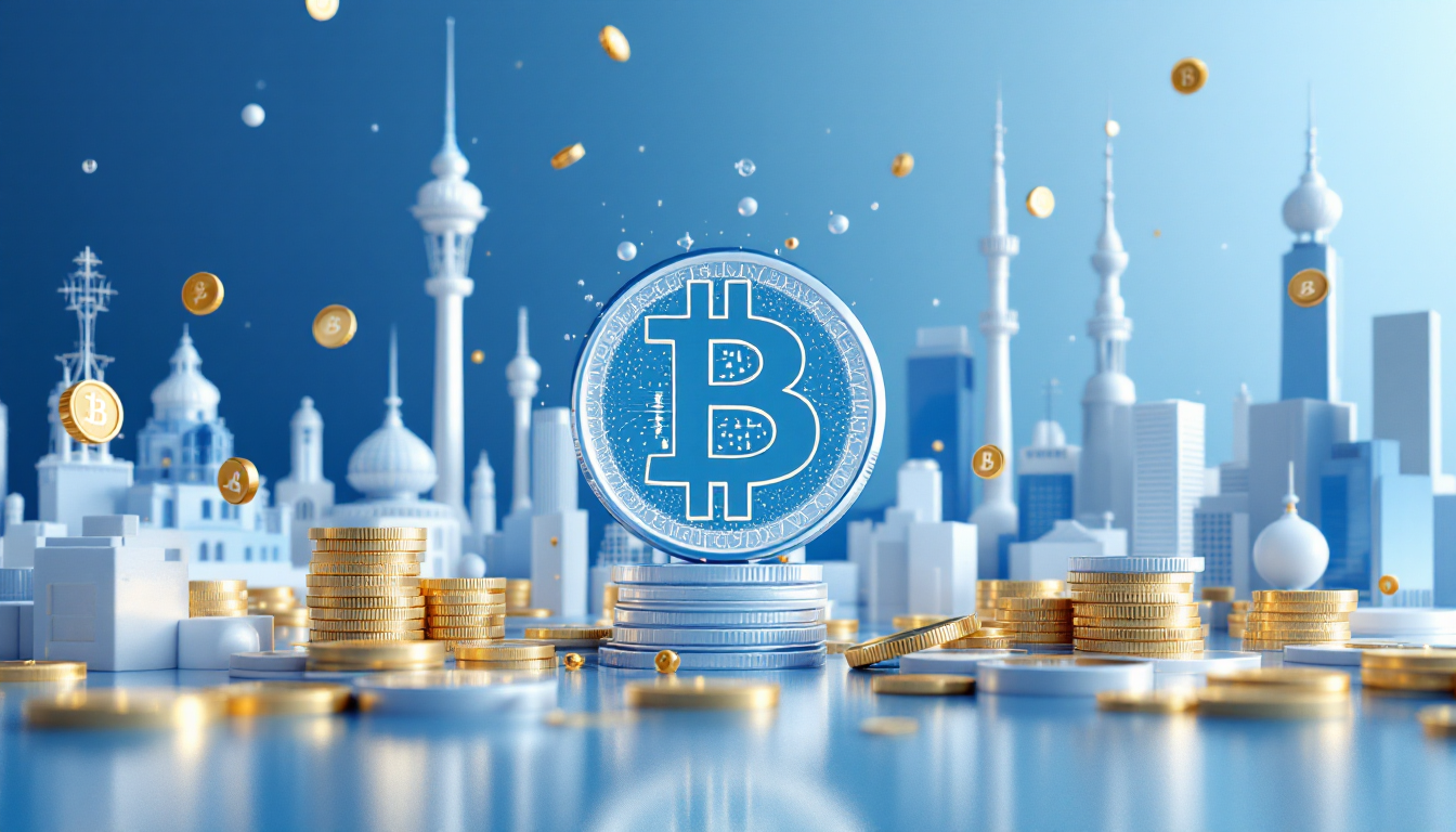 A 3D realistic illustration showing Japan's interest rate hike's impact on Bitcoin market dynamics.