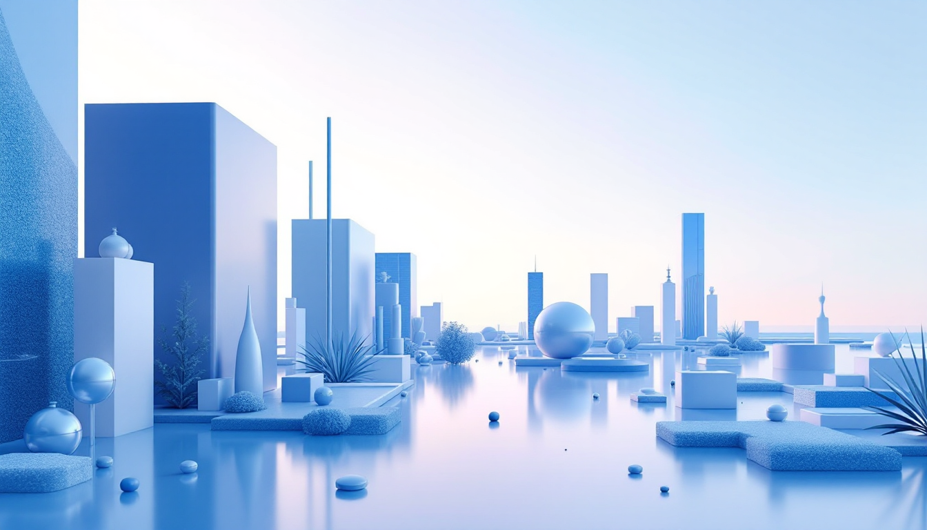 3D illustration of the Cayman Islands as a DAO hub, featuring a blue to white gradient background.