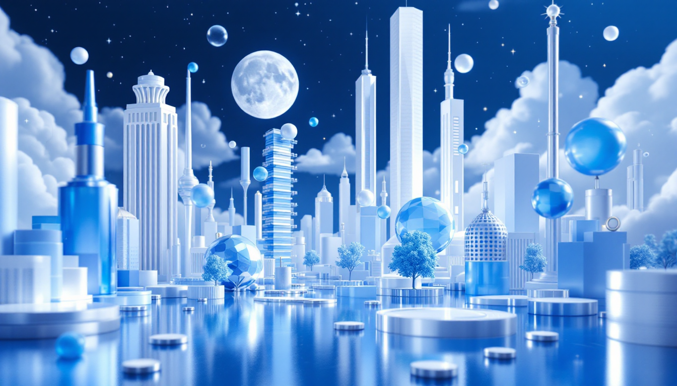 3D illustration depicting Kalshi's $1 billion funding success with a futuristic urban backdrop.